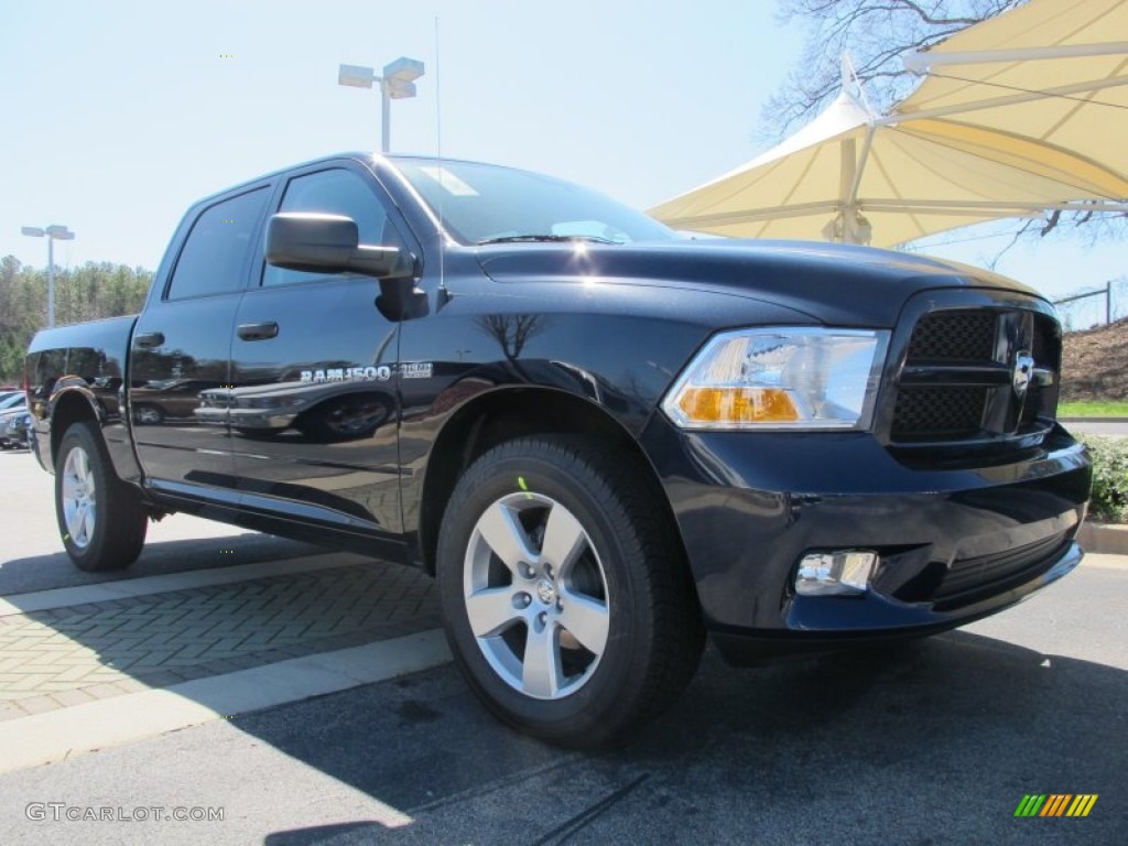 2012 Ram 1500 Express Crew Cab - True Blue Pearl / Dark Slate Gray/Medium Graystone photo #4