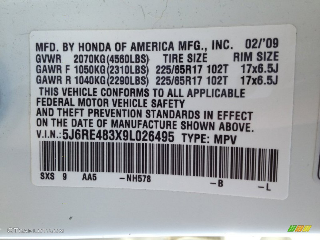 2009 CR-V LX 4WD - Taffeta White / Gray photo #28