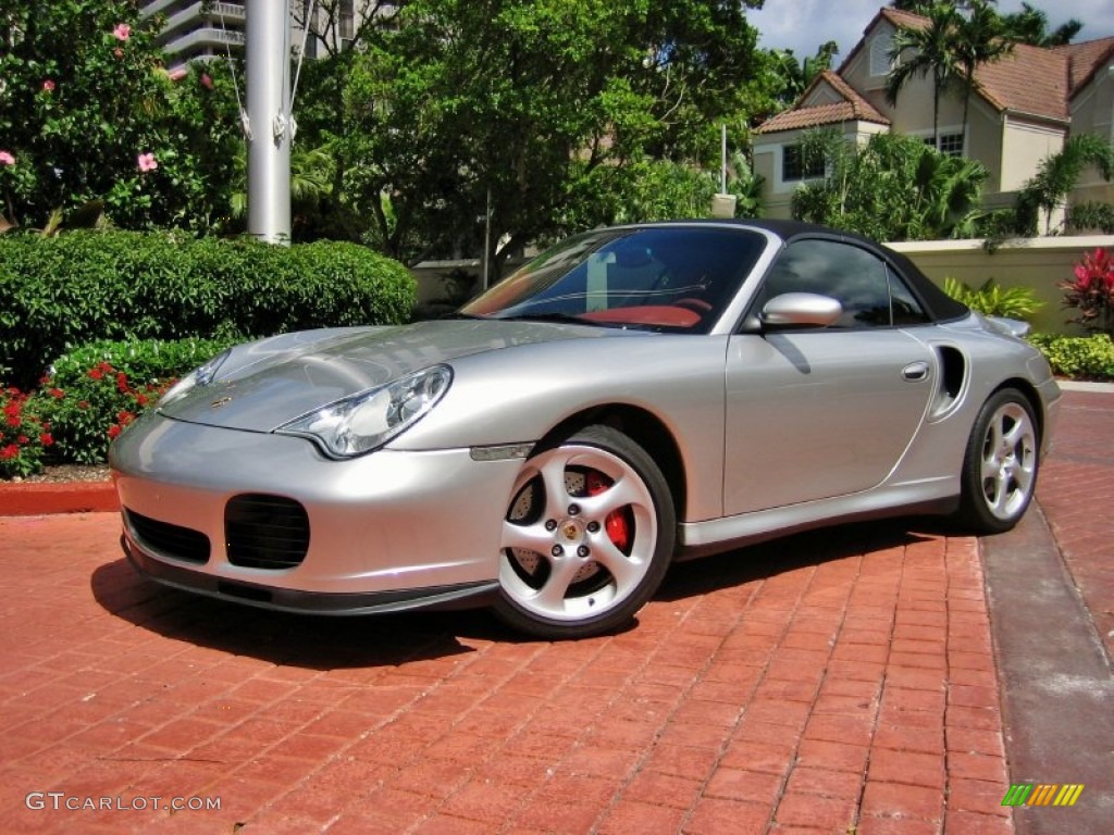 Arctic Silver Metallic 2004 Porsche 911 Turbo Cabriolet Exterior Photo #61881187