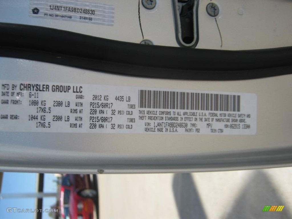 2011 Compass Color Code PS2 for Bright Silver Metallic Photo #61882287