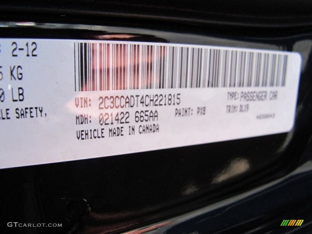 2012 Chrysler 300 S V8 Color Code Photos