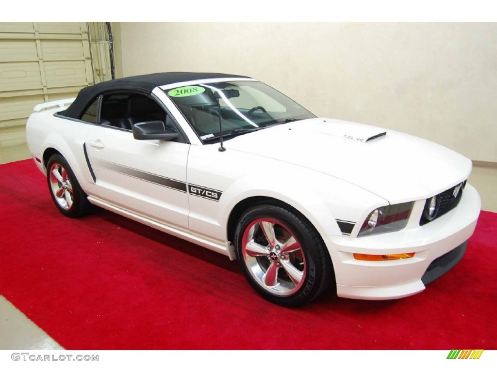 2008 Mustang GT/CS California Special Convertible - Performance White / Charcoal Black/Dove photo #1