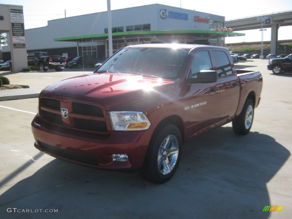 2012 Ram 1500 Express Crew Cab - Deep Cherry Red Crystal Pearl / Dark Slate Gray/Medium Graystone photo #1