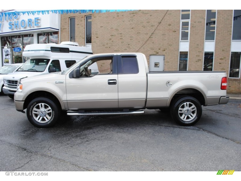 2006 F150 Lariat SuperCab 4x4 - Smokestone Metallic / Tan photo #3