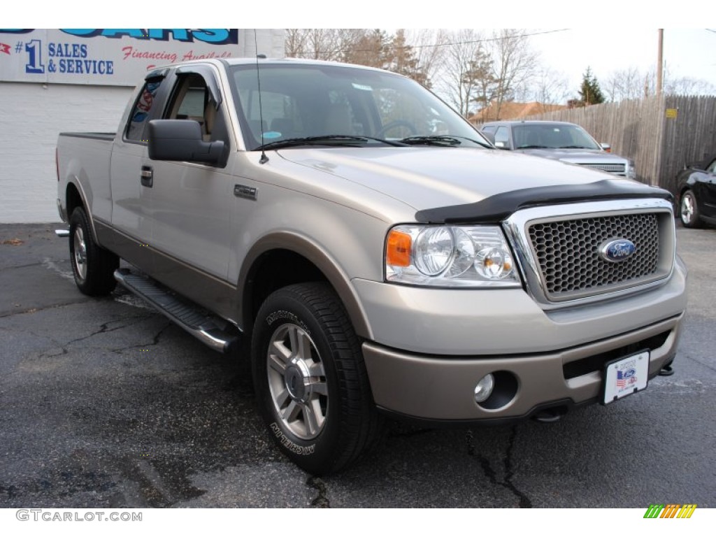 2006 F150 Lariat SuperCab 4x4 - Smokestone Metallic / Tan photo #7