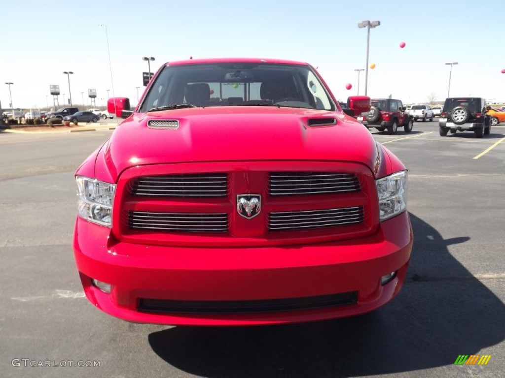 2012 Ram 1500 Sport Crew Cab 4x4 - Flame Red / Dark Slate Gray photo #2