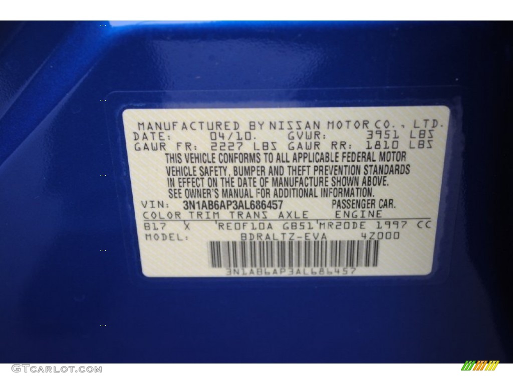 2010 Nissan Sentra 2.0 SR Parts Photos