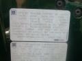 Info Tag of 1995 Camaro Z28 Convertible