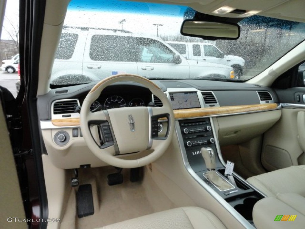 2010 Lincoln MKS EcoBoost AWD Light Camel/Olive Ash Dashboard Photo #61888359