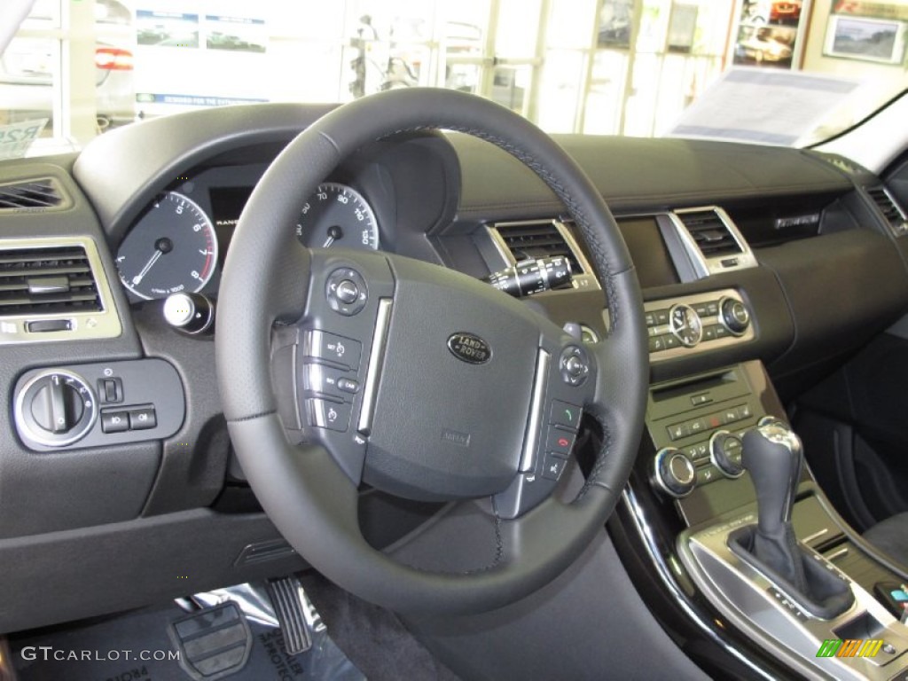 2012 Land Rover Range Rover Sport HSE Ebony Steering Wheel Photo #61891530