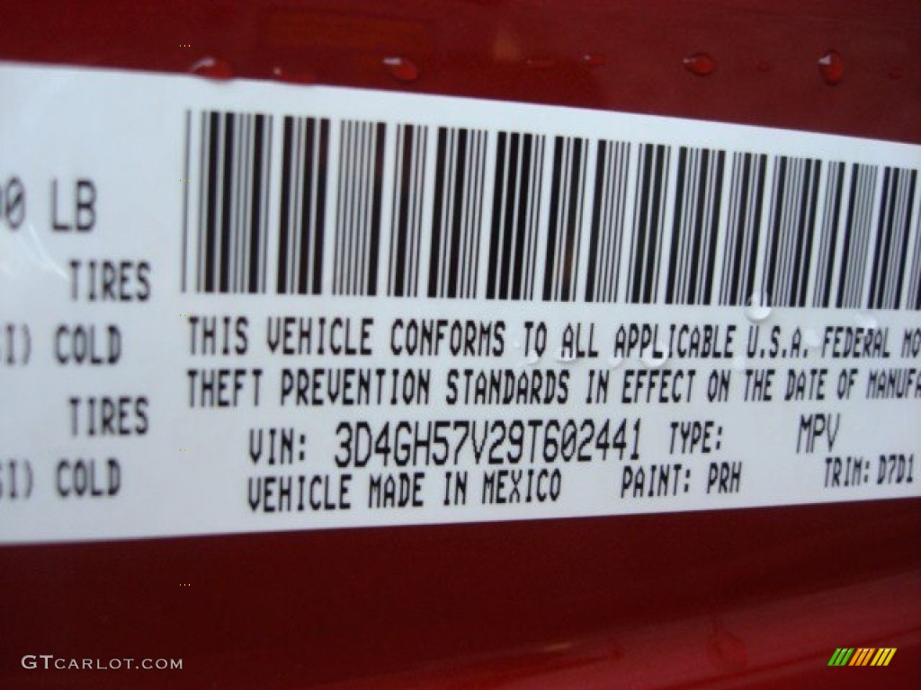2009 Dodge Journey SXT AWD Color Code Photos