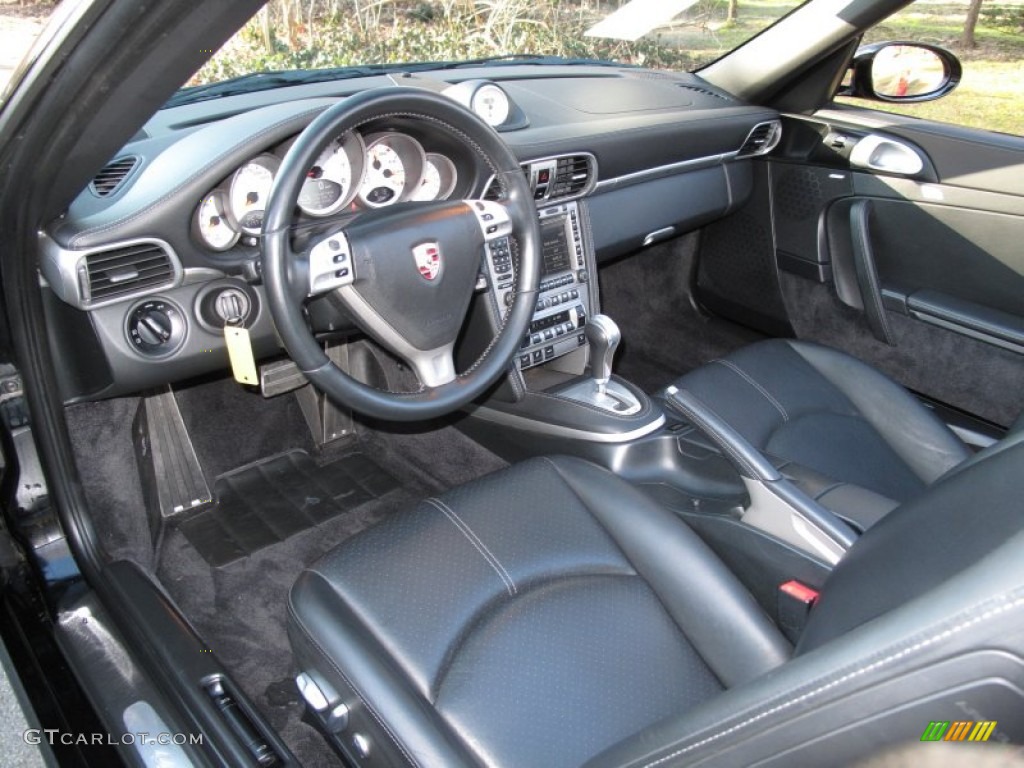 Black Interior 2008 Porsche 911 Turbo Cabriolet Photo #61892517