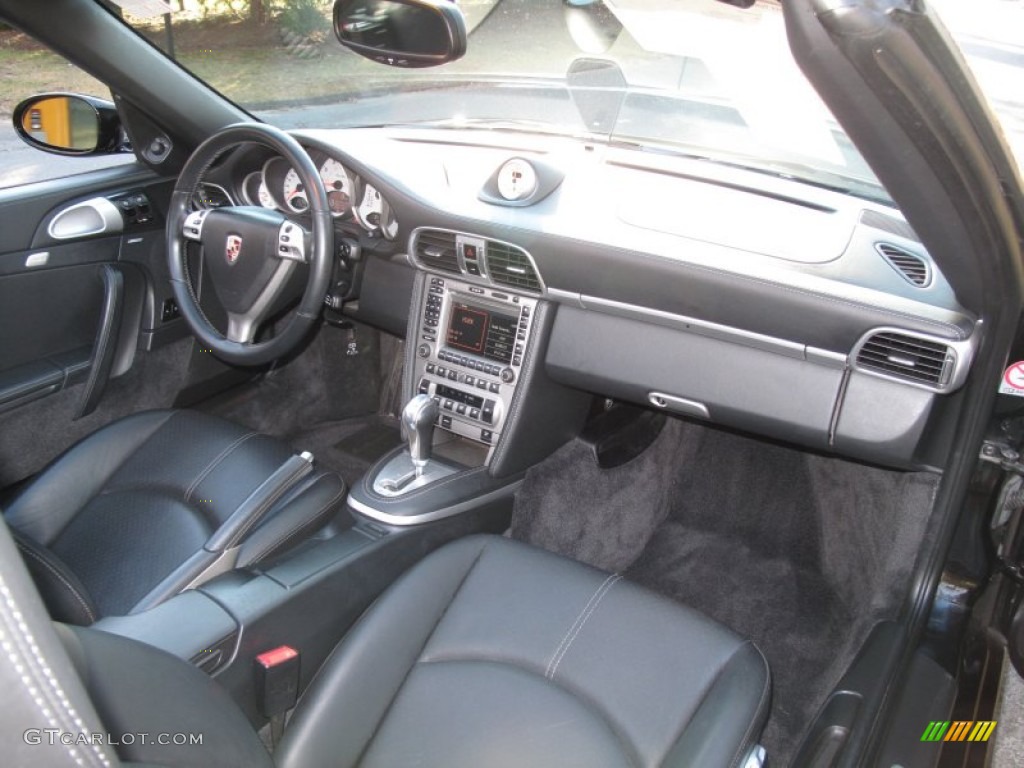2008 Porsche 911 Turbo Cabriolet Black Dashboard Photo #61892556