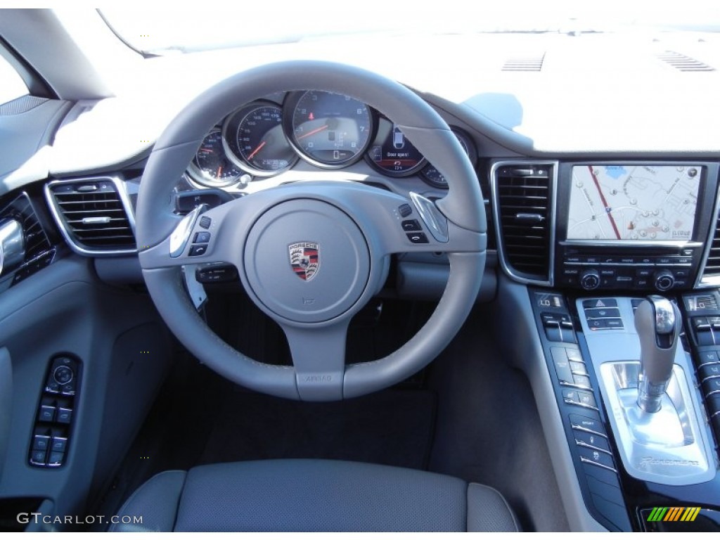 2010 Porsche Panamera S Platinum Grey Steering Wheel Photo #61896115