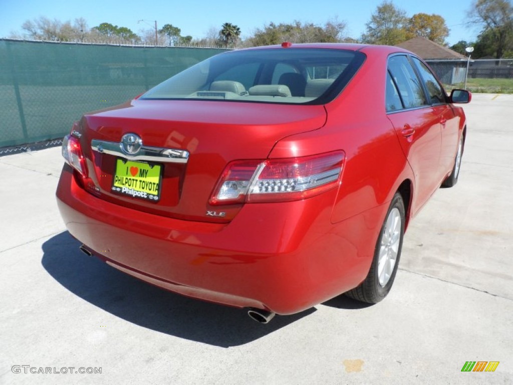 2011 Camry XLE V6 - Barcelona Red Metallic / Bisque photo #3