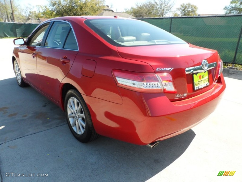 2011 Camry XLE V6 - Barcelona Red Metallic / Bisque photo #5