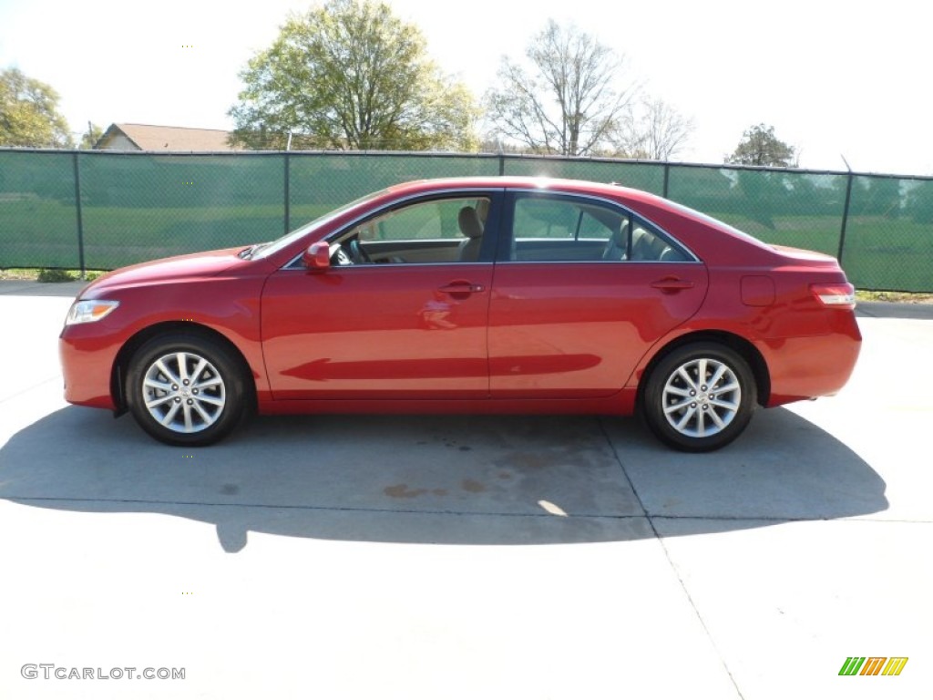 2011 Camry XLE V6 - Barcelona Red Metallic / Bisque photo #6