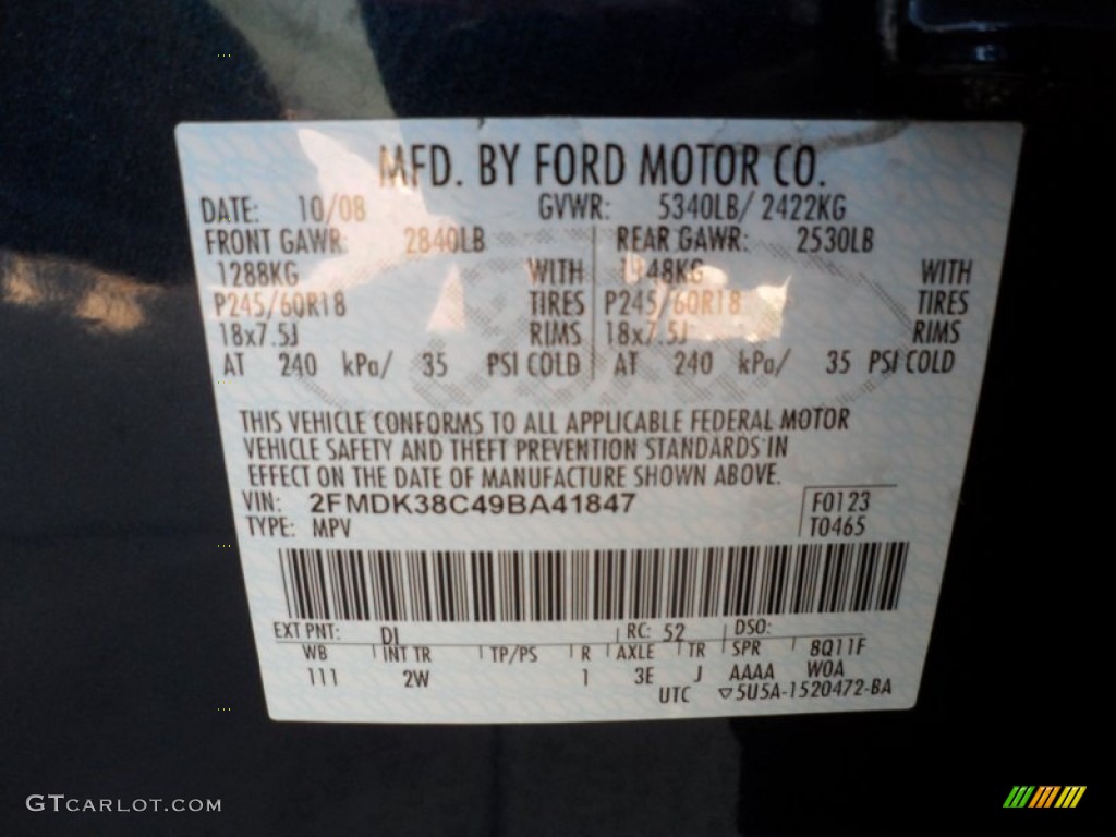 2009 Edge Color Code DI for Dark Ink Blue Metallic Photo #61899240