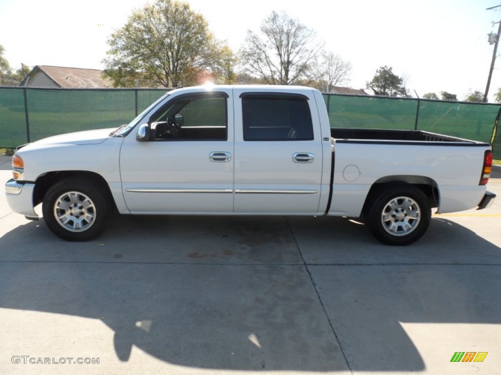 2005 Sierra 1500 SLE Crew Cab - Summit White / Dark Pewter photo #5