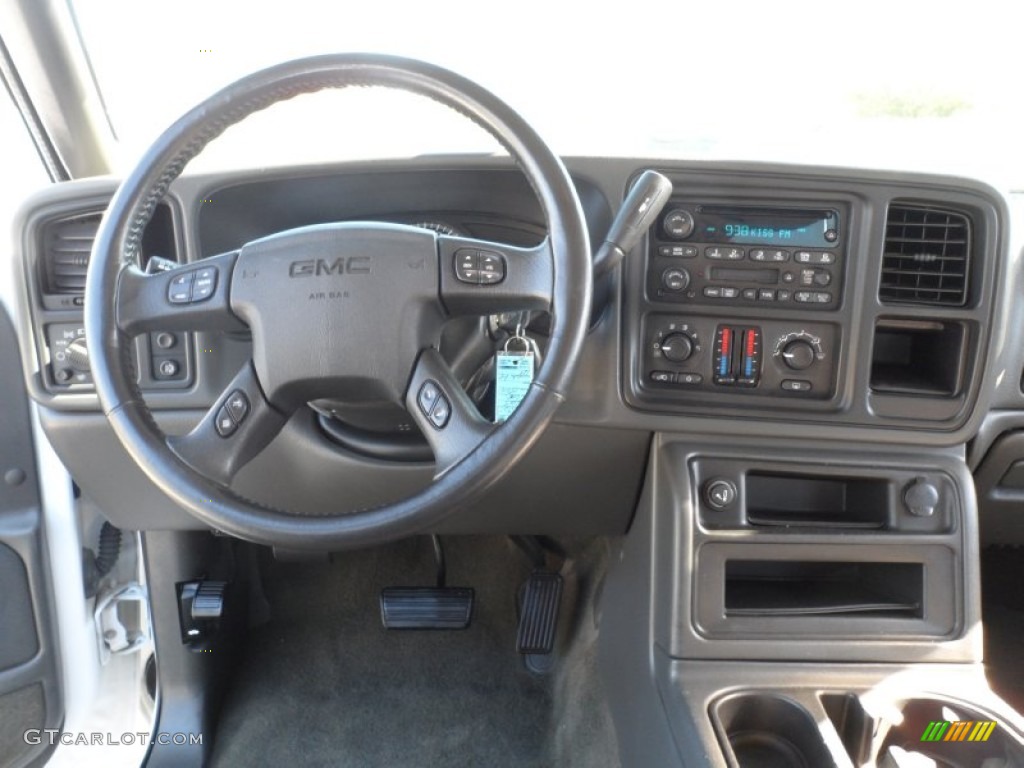 2005 Sierra 1500 SLE Crew Cab - Summit White / Dark Pewter photo #30