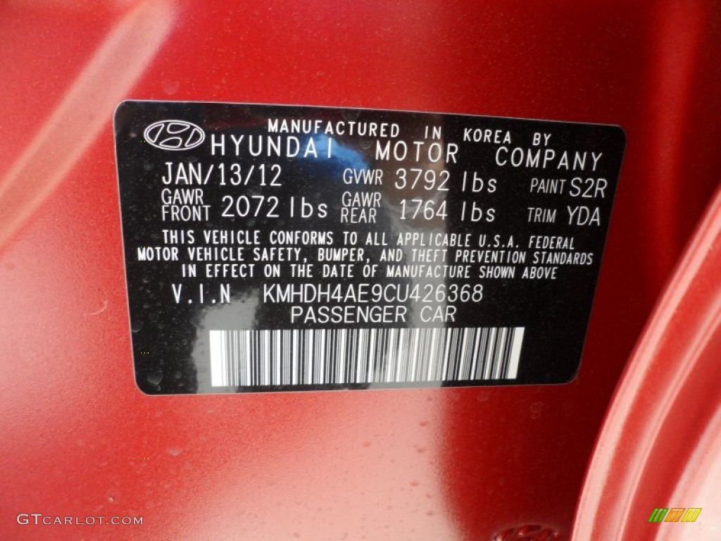 2012 Elantra GLS - Red Allure / Beige photo #33