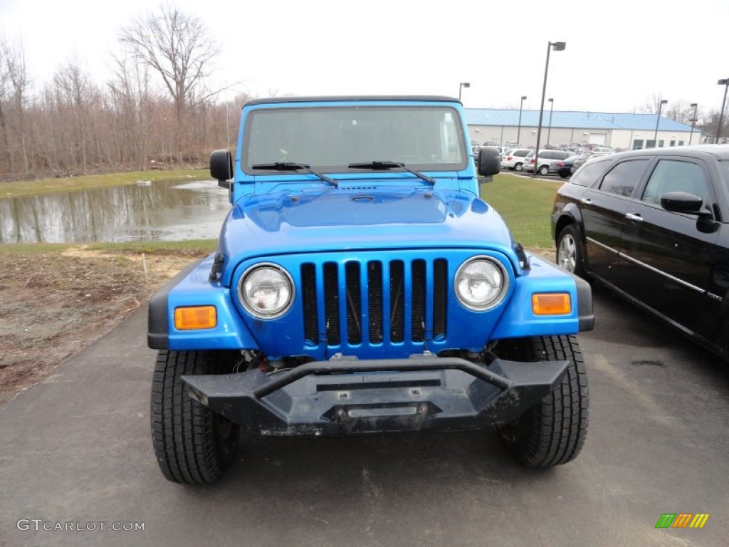 2003 Wrangler Sport 4x4 - Intense Blue Pearl / Dark Slate Gray photo #2