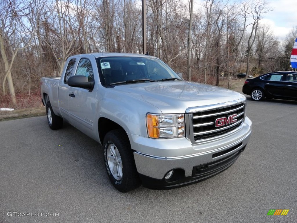 2012 Sierra 1500 SLE Extended Cab 4x4 - Quicksilver Metallic / Ebony photo #3