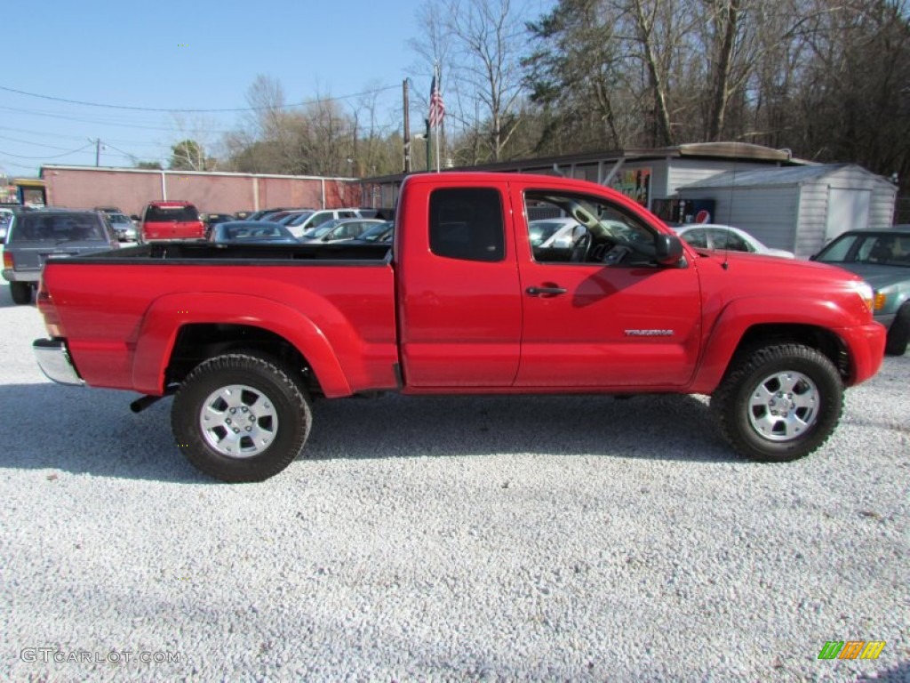 2006 Tacoma Access Cab 4x4 - Radiant Red / Taupe photo #3