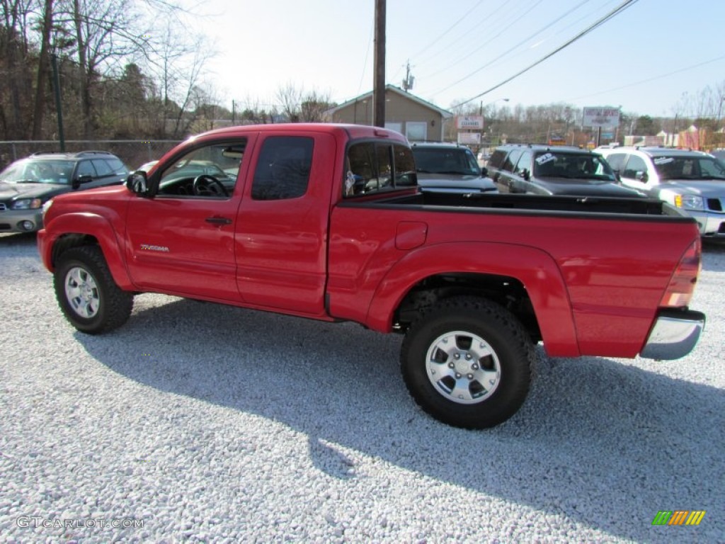 2006 Tacoma Access Cab 4x4 - Radiant Red / Taupe photo #9