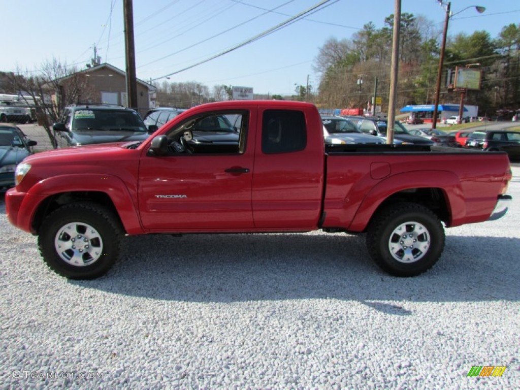 2006 Tacoma Access Cab 4x4 - Radiant Red / Taupe photo #10