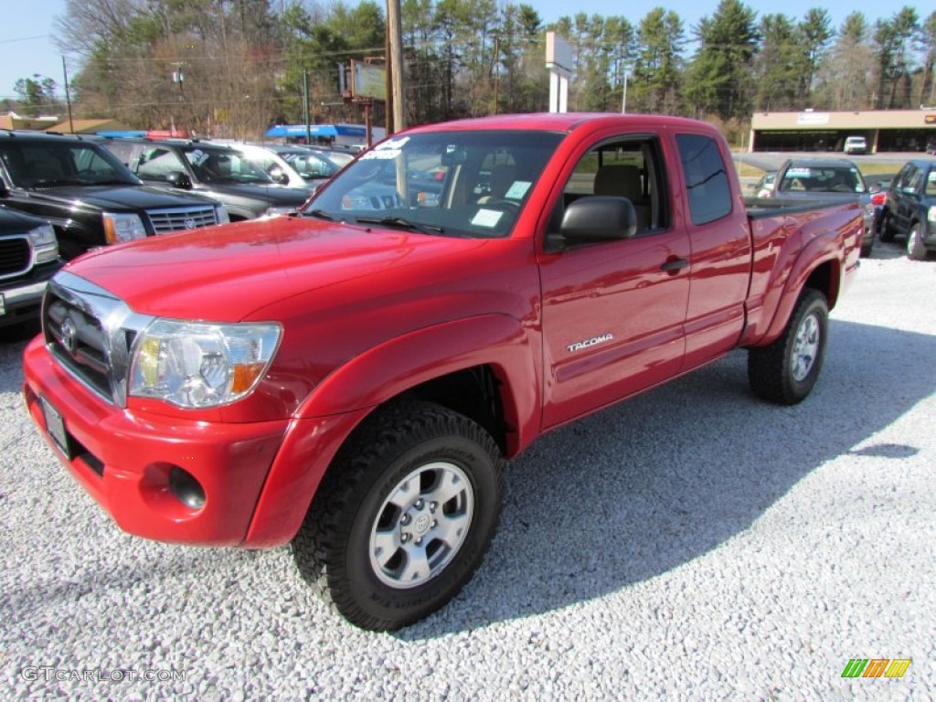 2006 Tacoma Access Cab 4x4 - Radiant Red / Taupe photo #11