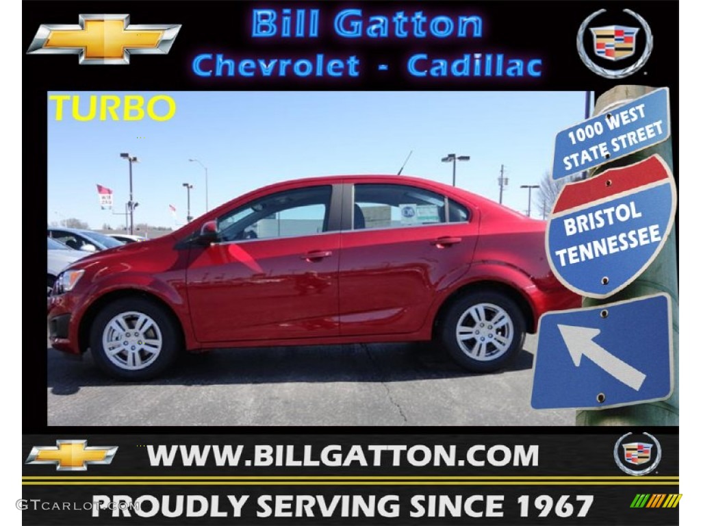 2012 Sonic LT Sedan - Crystal Red Tintcoat / Jet Black/Dark Titanium photo #1