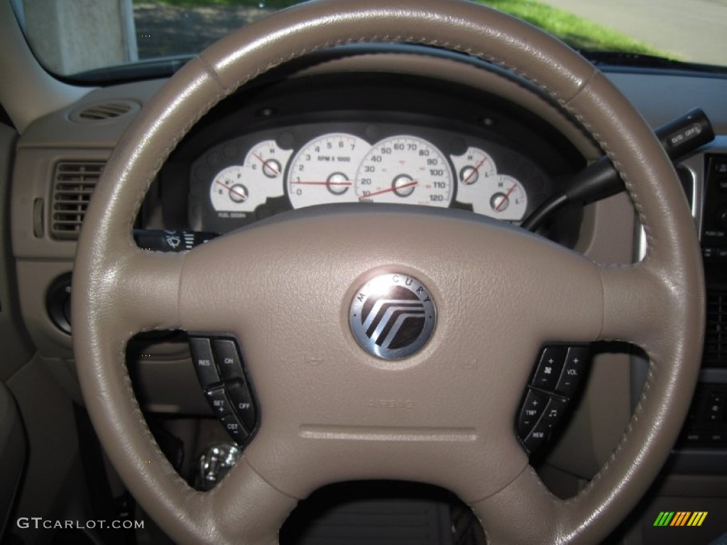 2005 Mercury Mountaineer V6 AWD Medium Dark Parchment Steering Wheel Photo #61921372