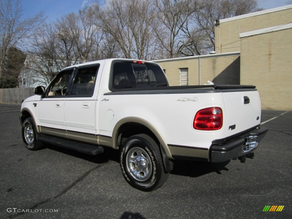 2001 F150 Lariat SuperCrew 4x4 - Oxford White / Medium Parchment photo #5