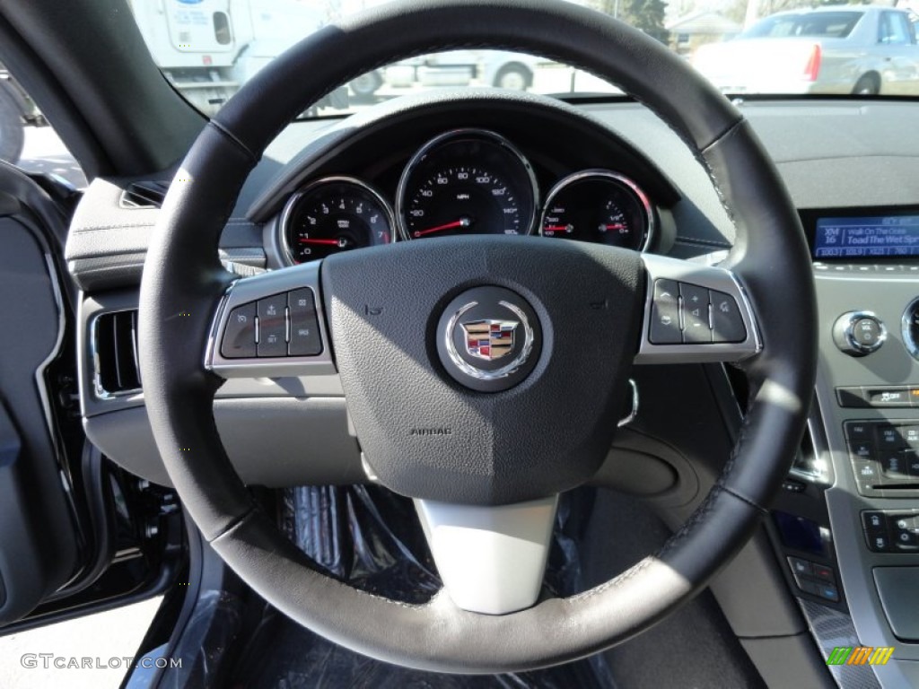 2012 Cadillac CTS Coupe Ebony/Ebony Steering Wheel Photo #61922290