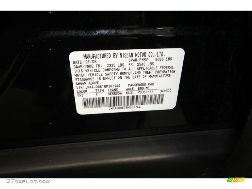 2008 EX Color Code KH3 for Black Obsidian Photo #61922617