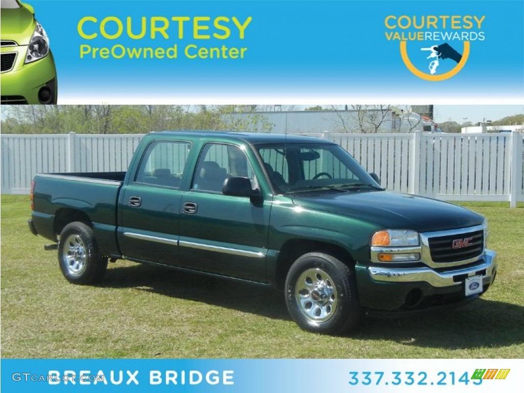 2006 Sierra 1500 SL Crew Cab - Polo Green Metallic / Neutral photo #1