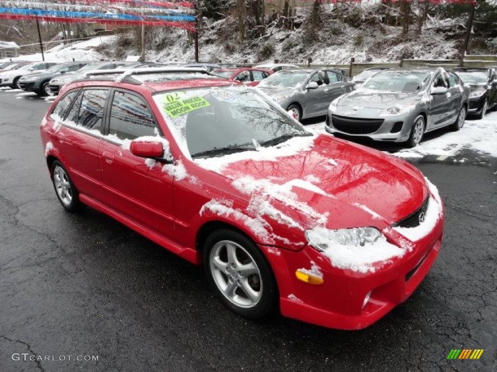 2002 Protege 5 Wagon - Classic Red / Off Black photo #7