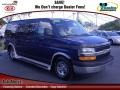 2003 Indigo Blue Metallic Chevrolet Express 1500 LS Passenger Conversion Van  photo #1