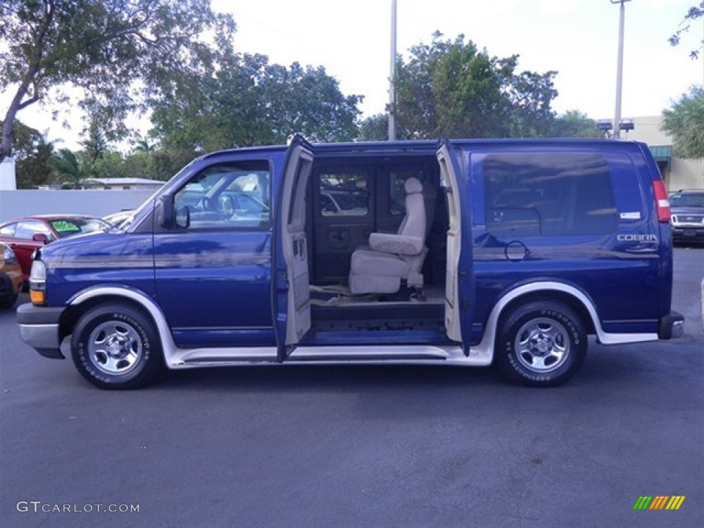 2003 Express 1500 LS Passenger Conversion Van - Indigo Blue Metallic / Medium Dark Pewter photo #7