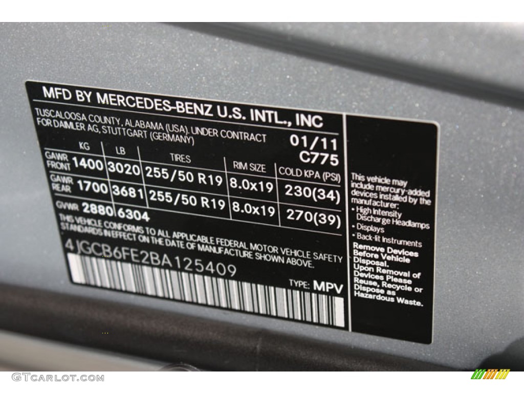 2011 R Color Code 775 for Iridium Silver Metallic Photo #61928287
