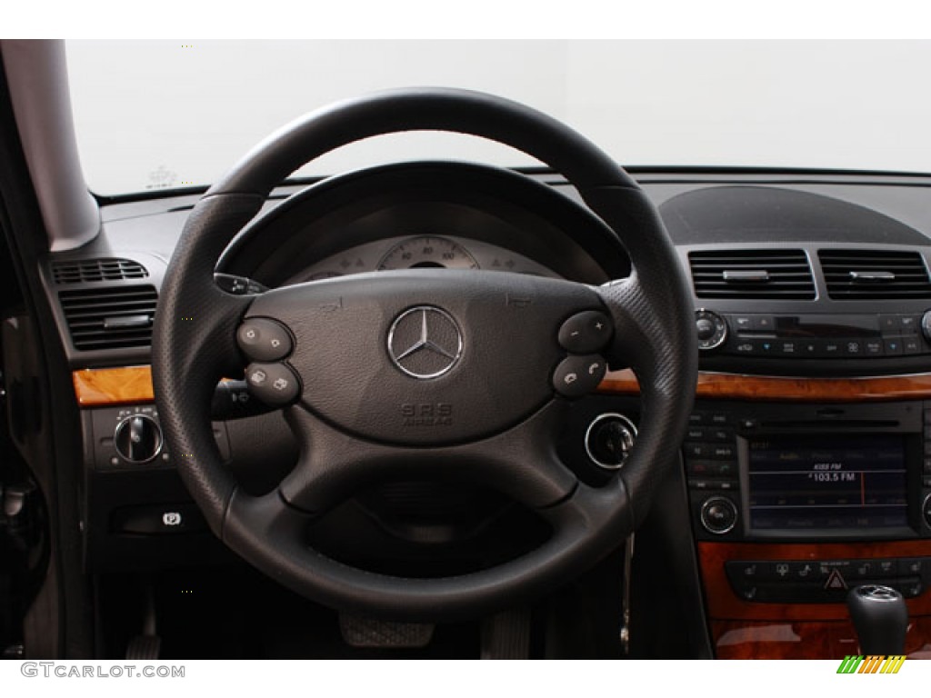 2009 Mercedes-Benz E 550 Sedan Black Steering Wheel Photo #61928635