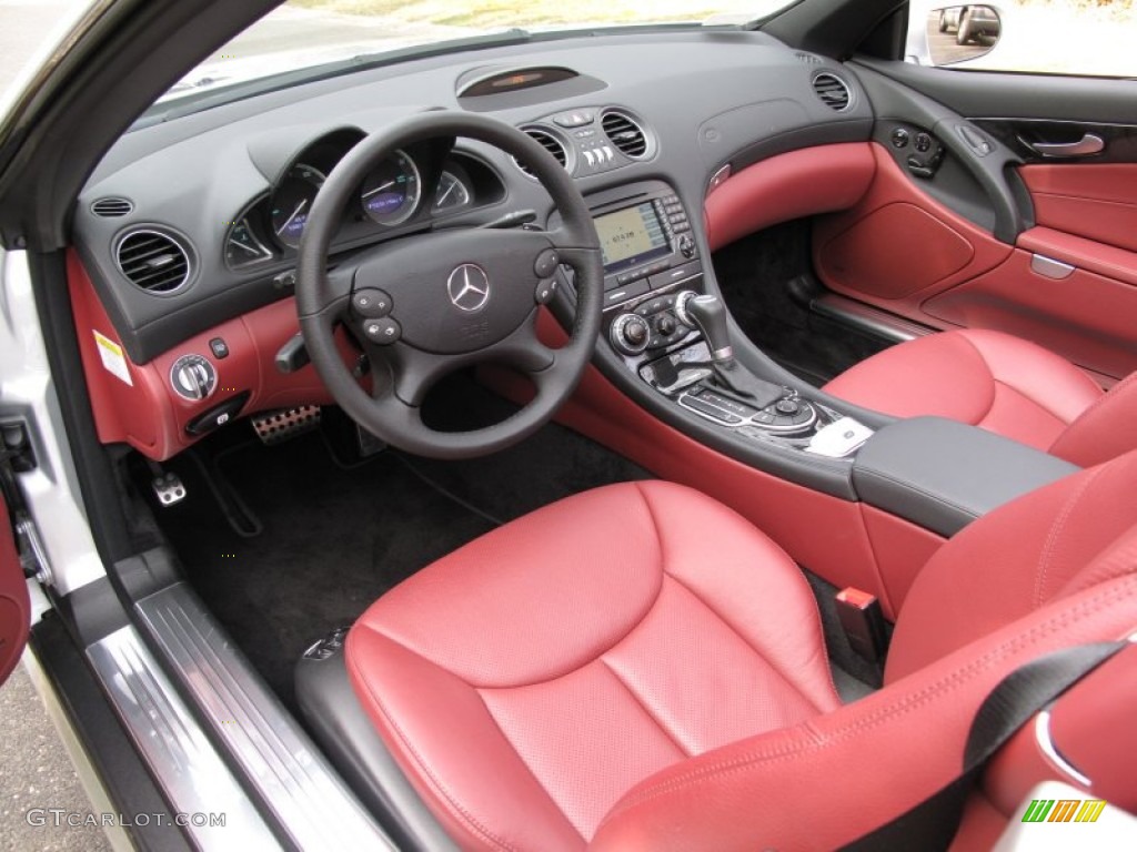 Red Interior 2008 Mercedes-Benz SL 550 Roadster Photo #61929436
