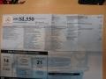 2008 Mercedes-Benz SL 550 Roadster Window Sticker