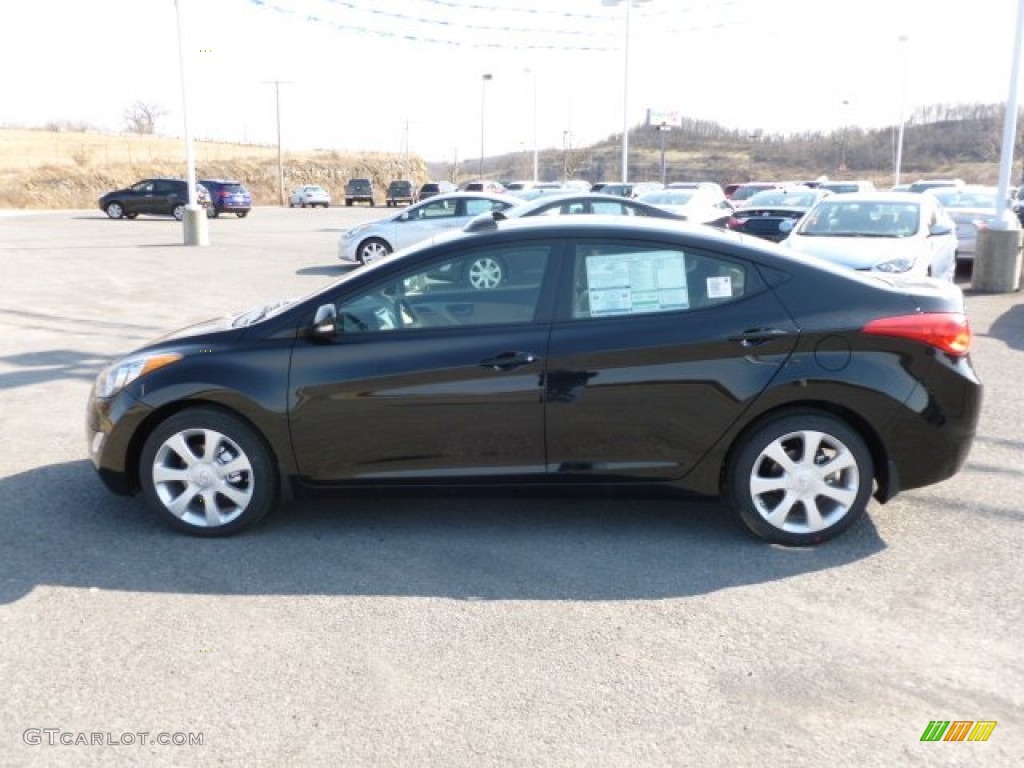 2012 Elantra Limited - Midnight Black / Beige photo #4