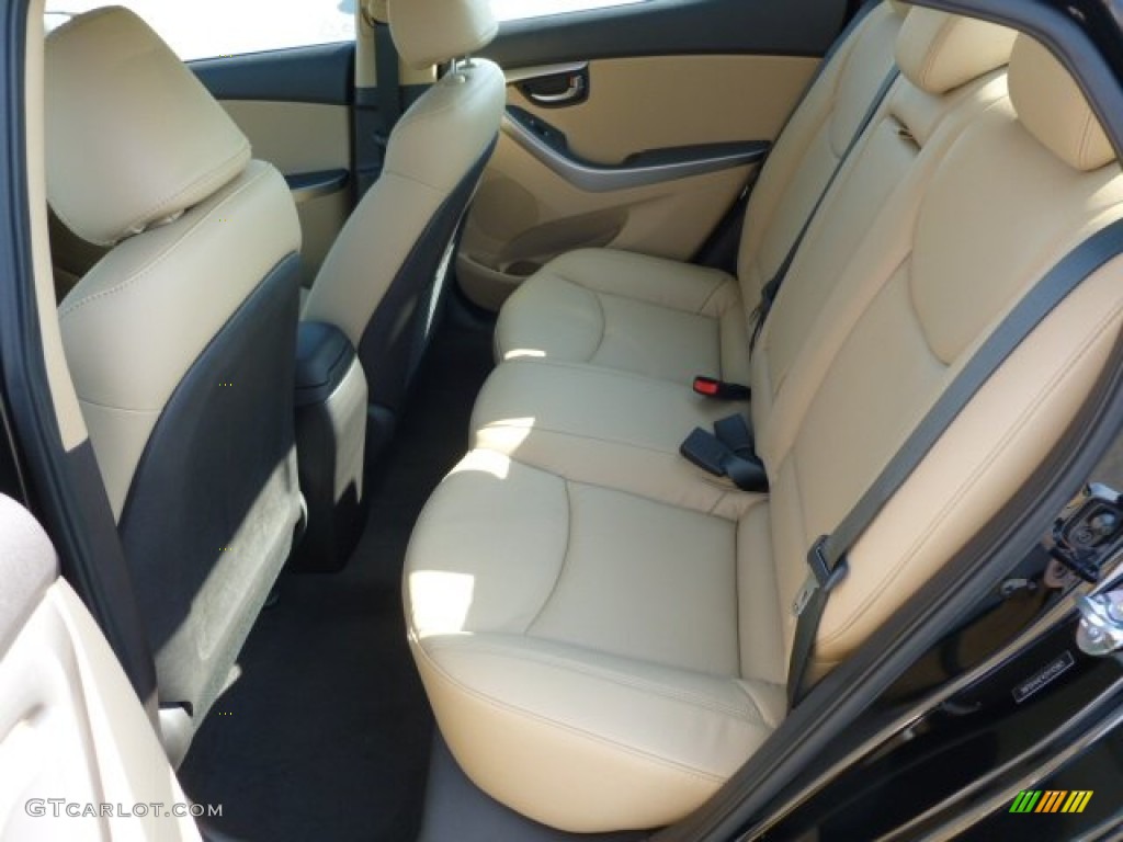 2012 Elantra Limited - Midnight Black / Beige photo #13