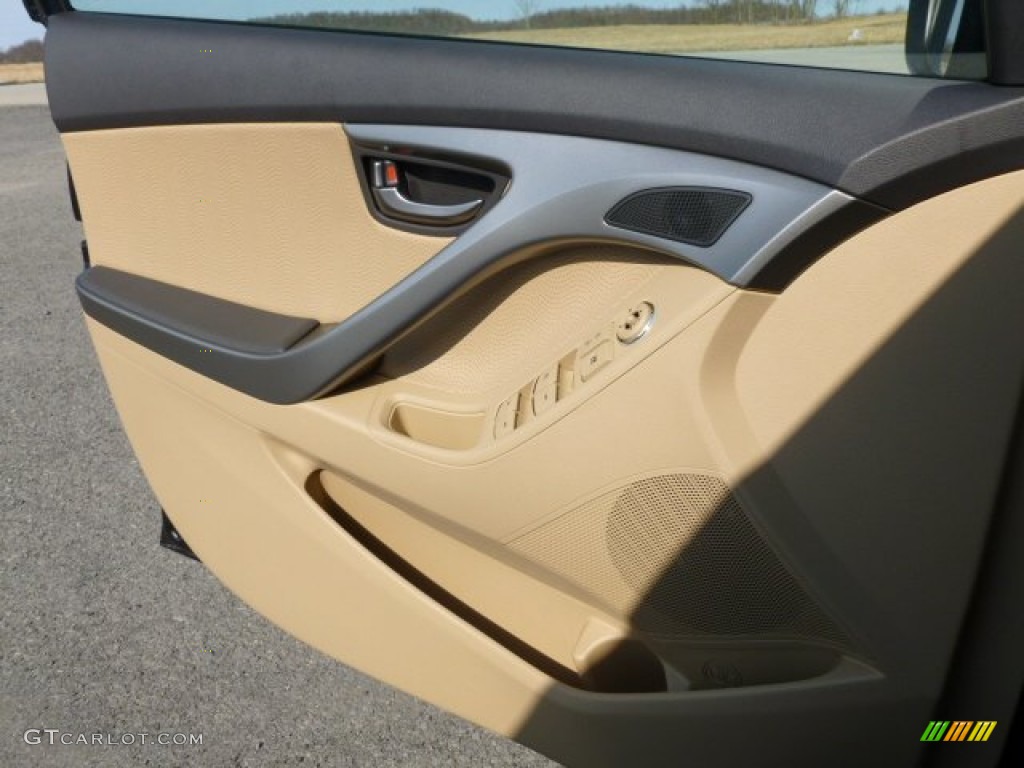 2012 Elantra Limited - Midnight Black / Beige photo #17