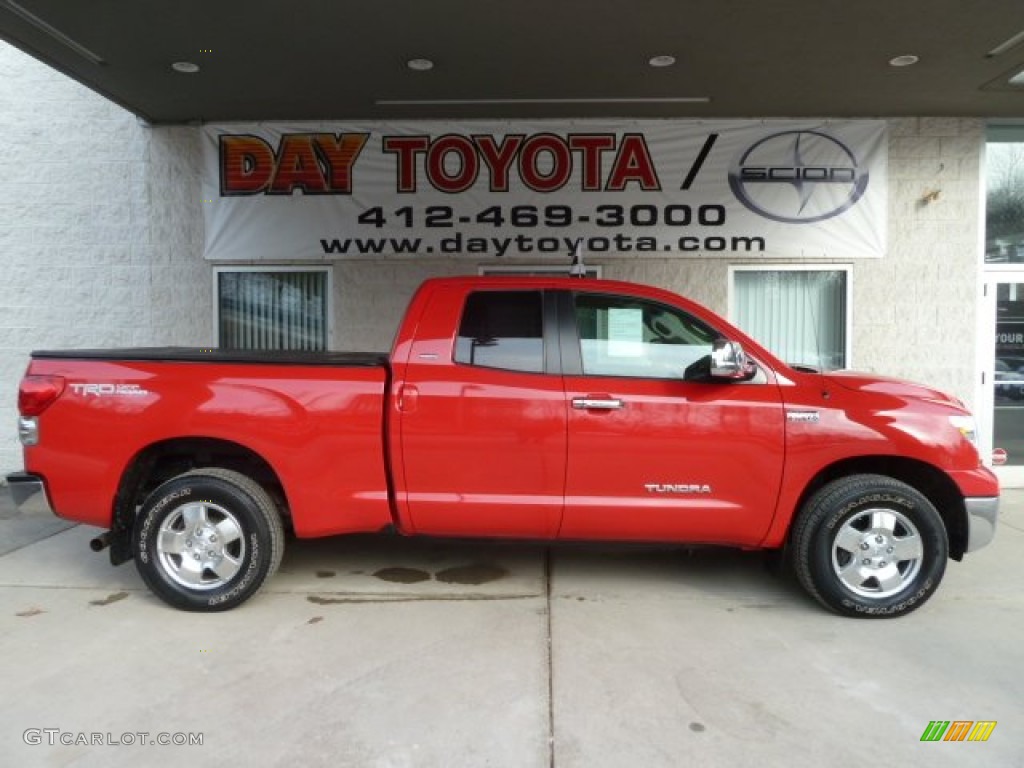 2008 Tundra SR5 TRD Double Cab 4x4 - Radiant Red / Beige photo #1