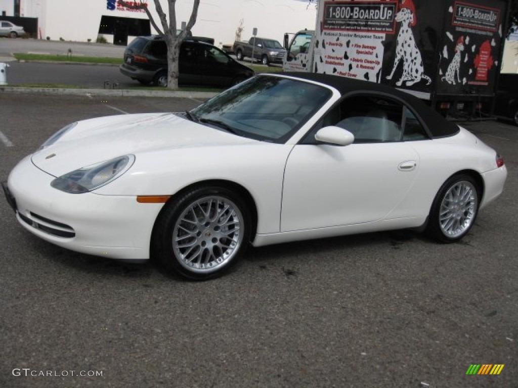 2000 911 Carrera 4 Cabriolet - Biarritz White / Graphite Grey photo #3