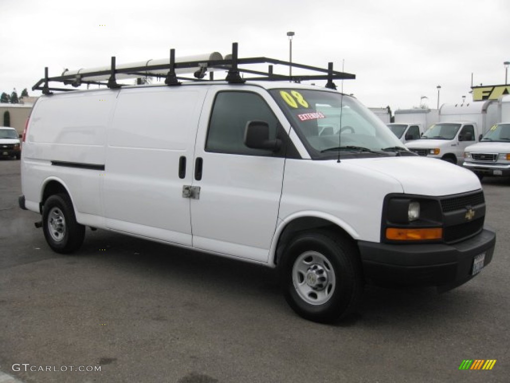 2008 Express 3500 Cargo Van - Summit White / Medium Pewter photo #1